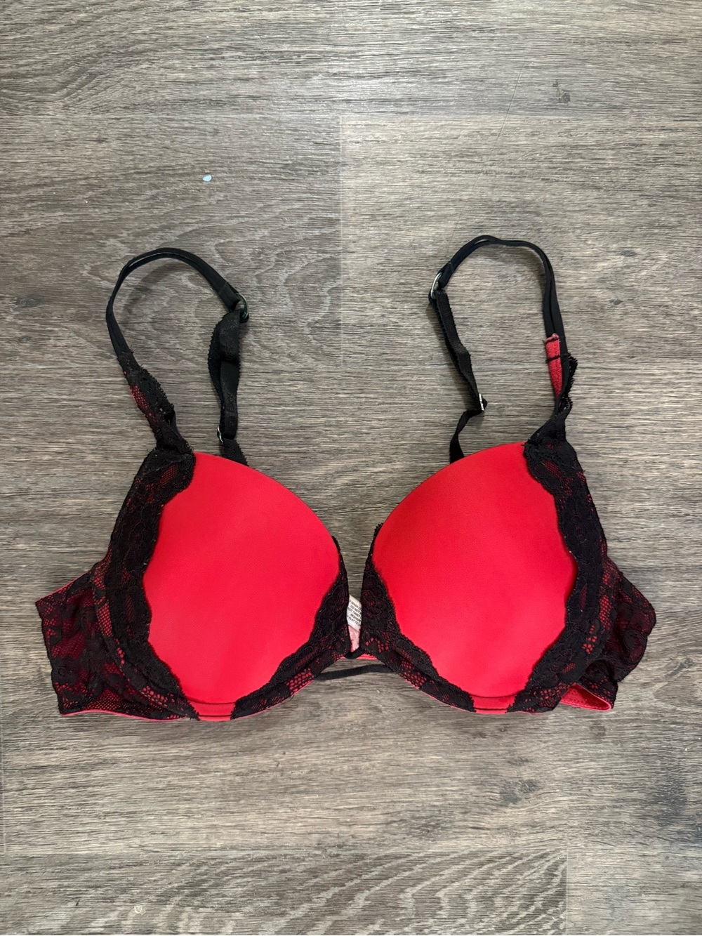 Victoria’s Secret Very Sexy Red Lace Trim Push-Up Bra - 36B